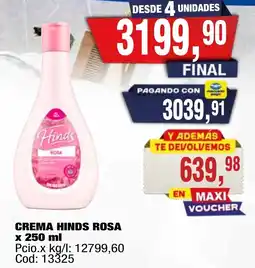 Maxiconsumo Hinds crema rosa oferta