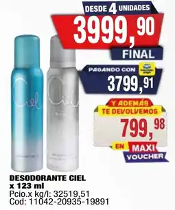 Maxiconsumo Ciel desodorante oferta