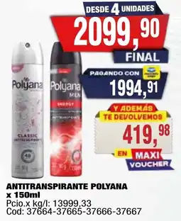 Maxiconsumo Polyana antitranspirante oferta