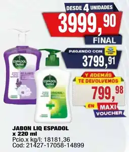 Maxiconsumo Espadol jabon liquido oferta
