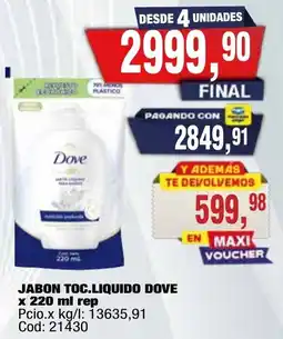 Maxiconsumo Dove jabon toc.liquido dove oferta