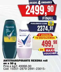 Maxiconsumo Rexona antitranspirante roll oferta