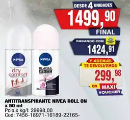 Maxiconsumo Nivea antitranspirante roll on oferta