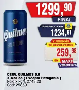 Maxiconsumo Quilmes sin alcohol oferta