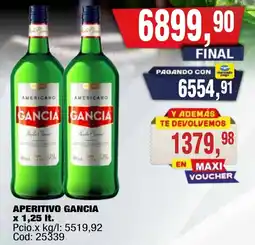 Maxiconsumo Gancia aperitivo oferta
