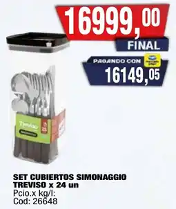 Maxiconsumo Simonaggio set cubiertos treviso oferta