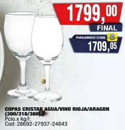 Maxiconsumo Cristar copas agua/vino rioja/aragon oferta