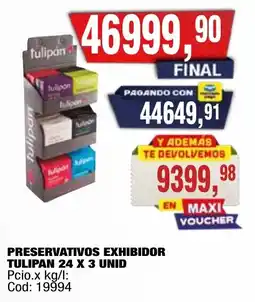 Maxiconsumo Tulipan preservativos exhibidor oferta