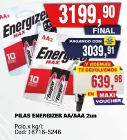 Maxiconsumo Energizer pilas aa/aaa oferta