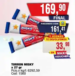Maxiconsumo Misky turron y mantequilla oferta