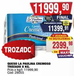 Maxiconsumo La paulina queso cremoso tradicional oferta