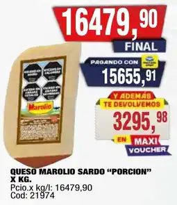 Maxiconsumo Marolio queso marolio sardo porcion oferta