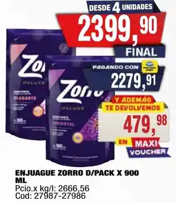 Maxiconsumo Zorro enjuague d/pack oferta
