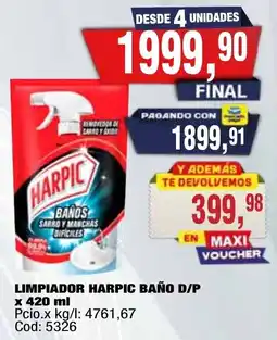 Maxiconsumo Harpic limpiador baño d/p oferta