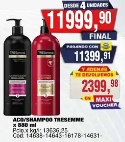 Maxiconsumo Tresemme aco/shampoo oferta
