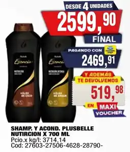 Maxiconsumo Plusbelle champ. y acond. nutricion oferta
