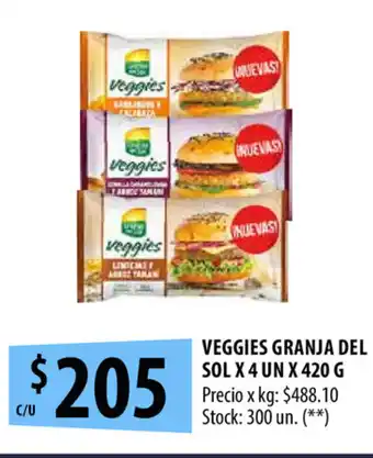 Punto Mayorista Granja del Sol Veggies x 4un x 420g oferta