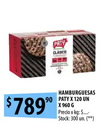 Punto Mayorista Paty Hamburguesas x 120un x 960g oferta