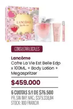 Pigmento Lancôme cofre la vie est belle edp oferta