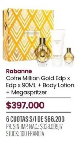 Rabanne cofre million gold edp x edp x 90ml