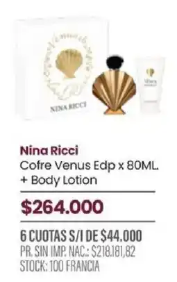 Pigmento Nina Ricci cofre venus edp oferta