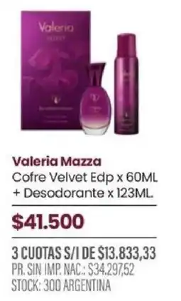 Pigmento Valeria Mazza Cofre Velvet Edp oferta