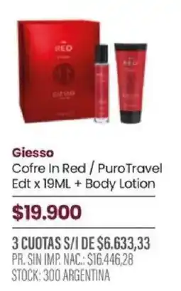 Pigmento Giesso cofre in red / purotravel edt oferta