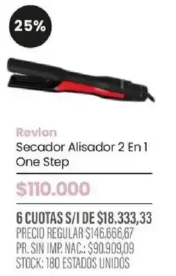 Pigmento Revlon secador alisador 2 en 1 one step oferta