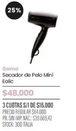 Pigmento Gama secador de pelo mini eolic oferta