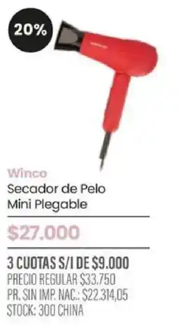 Pigmento Winco secador de pelo mini plegable oferta