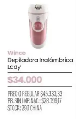 Pigmento Winco depiladora inalámbrica lady oferta