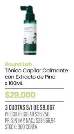 Pigmento Round Lab Tónico Capilar Calmante con Extracto de Pino oferta