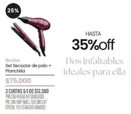 Pigmento Revlon set secador de pelo + planchita oferta