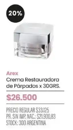 Pigmento Arex crema restauradora de párpados oferta