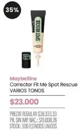 Pigmento Maybelline corrector fit me spot rescue varios tonos oferta