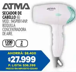 Casa del Audio Atma secador de cabello oferta