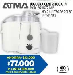 Casa del Audio Atma juguera centrífuga oferta