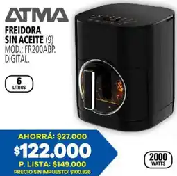 Casa del Audio Atma freidora sin aceite oferta