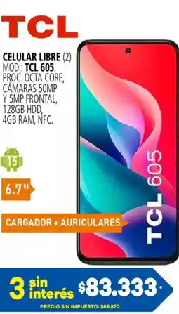 Casa del Audio Tcl celular libre oferta