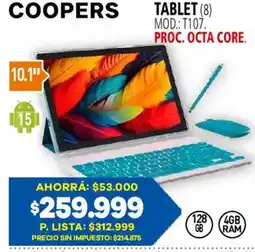 Casa del Audio Coopers tablet oferta