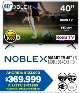 Casa del Audio Noblex smart tv 40" oferta