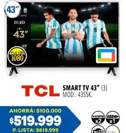 Casa del Audio Tcl smart tv 43" oferta