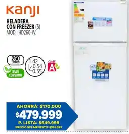 Casa del Audio Kanji heladera con freezer oferta