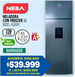 Casa del Audio Neba heladera con freezer oferta