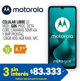 Casa del Audio Motorola celular libre oferta