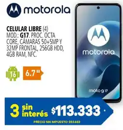 Casa del Audio Motorola celular libre oferta