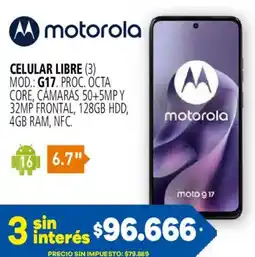 Casa del Audio Motorola celular libre oferta
