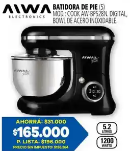 Casa del Audio Aiwa batidora de pie oferta