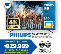 Casa del Audio Philips smart tv 58" oferta