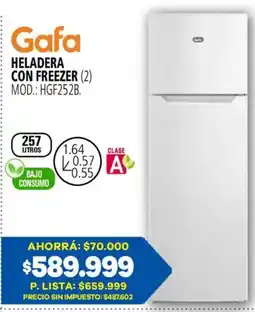 Casa del Audio Gafa heladera con freezer oferta